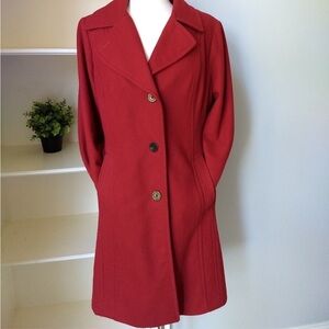 Anne Klein Red Wool Coat